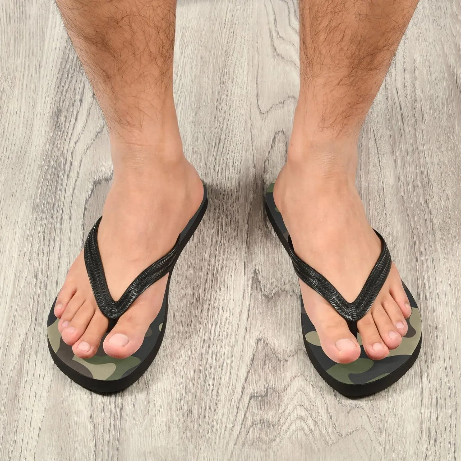 Camouflage Pattern Womens Flip Flops Army Millatry Print Summer Beach Sandals Casual Thong Slippers Comfortable Shower Slippers Non Slip Water Sandals shoes S