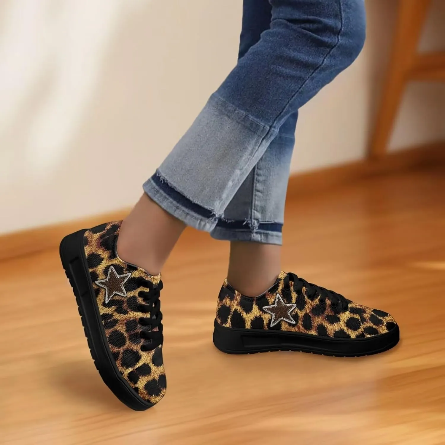 Canvas Shoes Lace-Up Low Top Sneakers Womens Fashion Casual Shoes Walking Comfortable Platform Canvas Sneakers