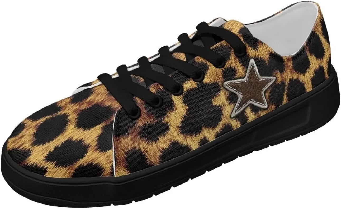 Canvas Shoes Lace-Up Low Top Sneakers Womens Fashion Casual Shoes Walking Comfortable Platform Canvas Sneakers