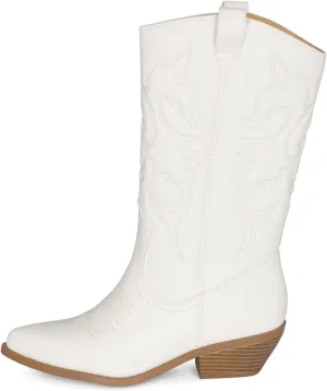 Chariot & Co Ring Women’s Western Cowgirl Boots – Mid-Calf Style with 2” Heel in Multiple Colors
