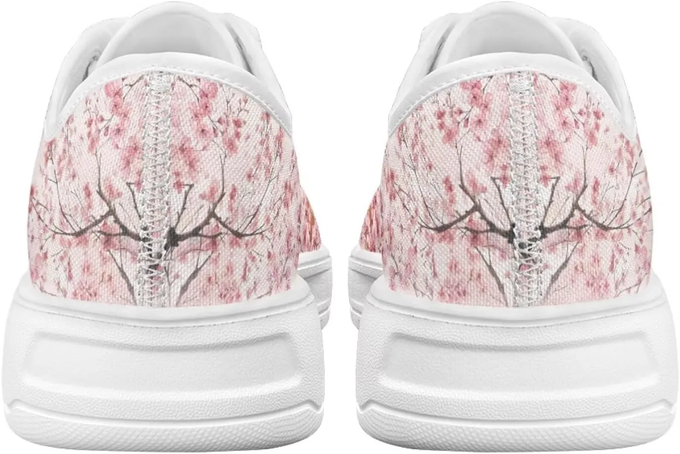 Cherry Blossoms Canvas Shoes for Women Classic Low Top Sneakers Fashion Slip on Work Shoes for Daily Walks
