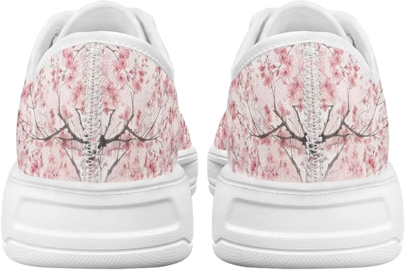 Cherry Blossoms Canvas Shoes for Women Classic Low Top Sneakers Fashion Slip on Work Shoes for Daily Walks