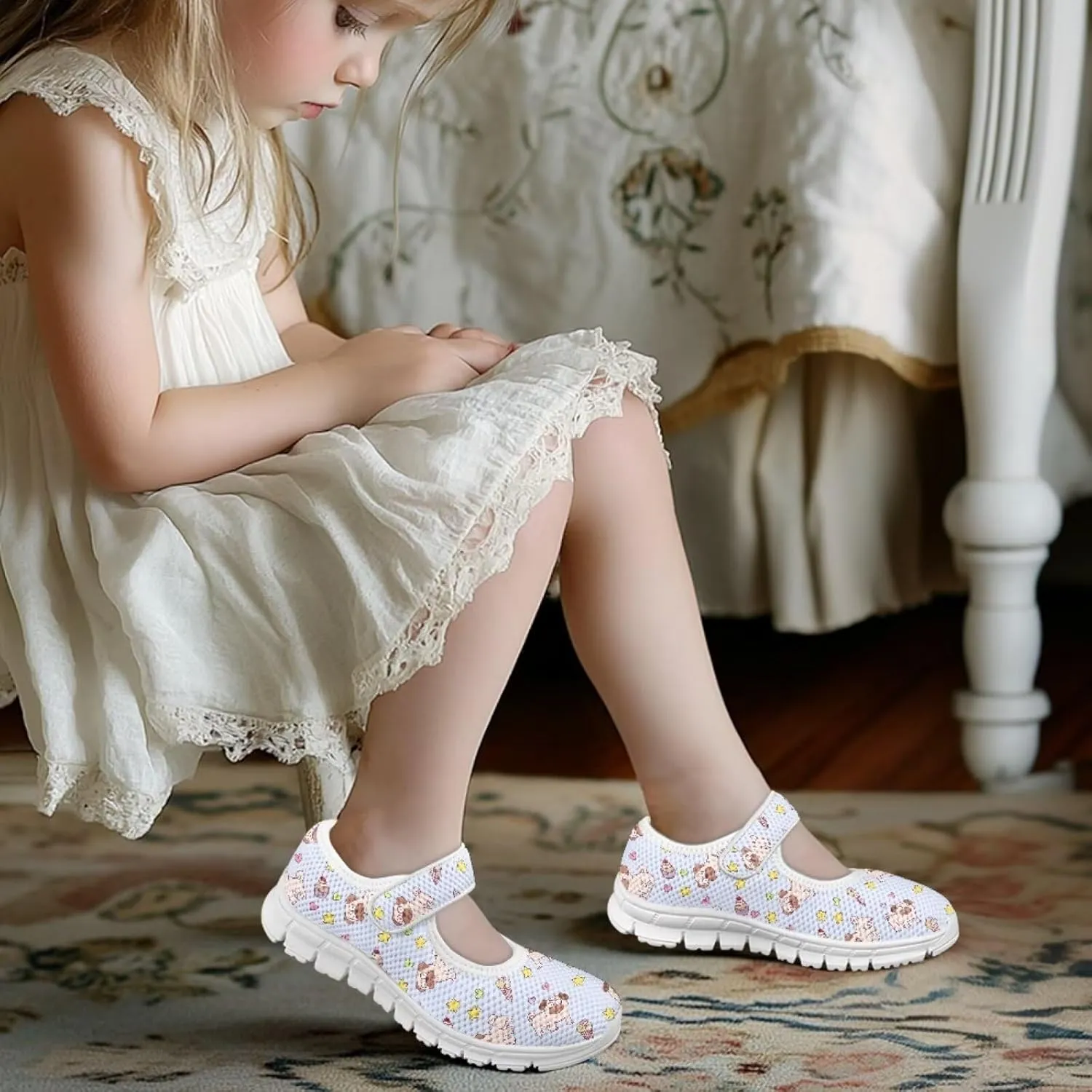 Coloranimal Mary Jane Shoes for Girls Princess Shoes Ballet Flats Girls Dress Shoes Single Buckle Uniform Shoes Casual Mary Jane Flats
