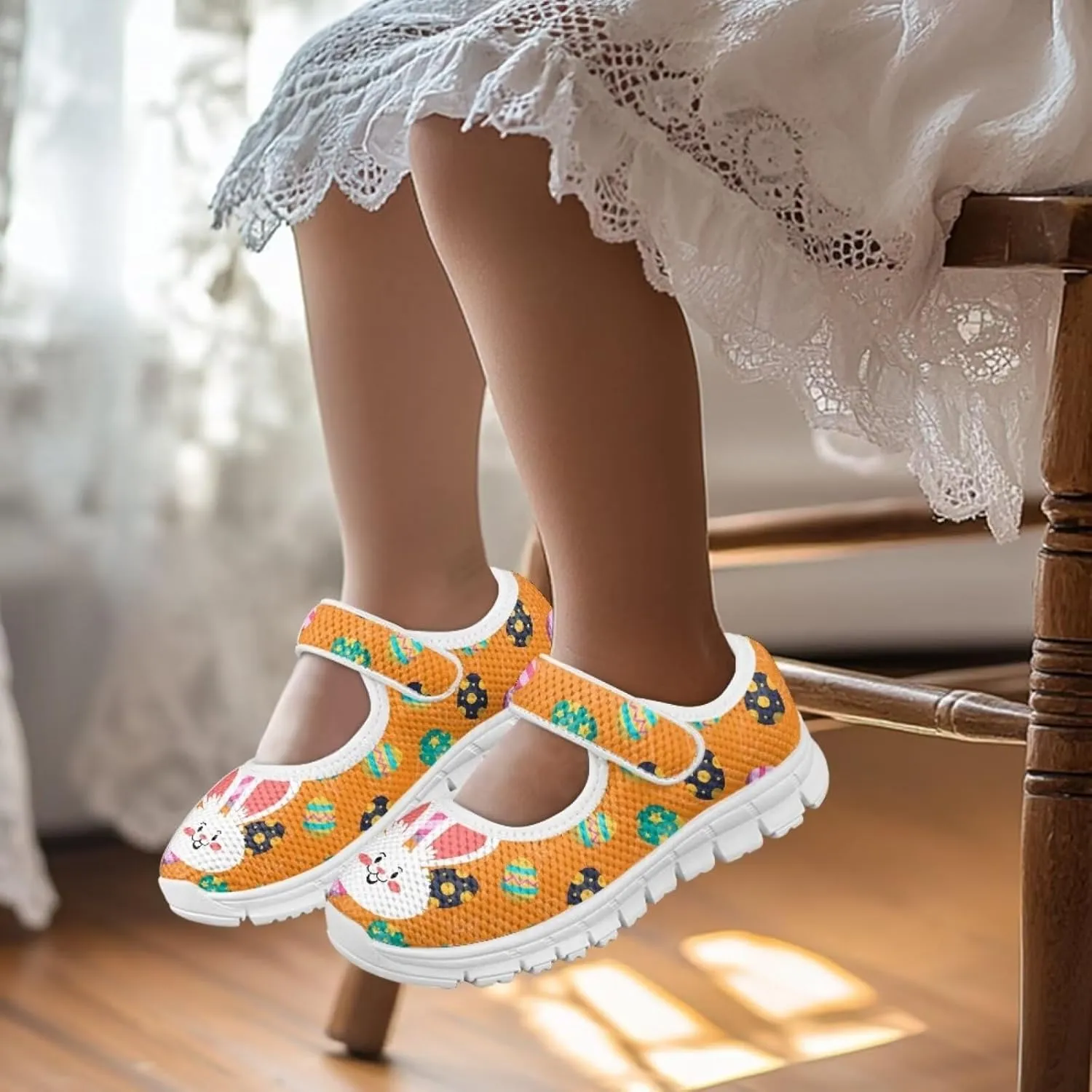 Coloranimal Mary Jane Shoes for Girls Princess Shoes Casual Dance Shoes School Uniform Shoes Easter Theme Mary Jane Flats