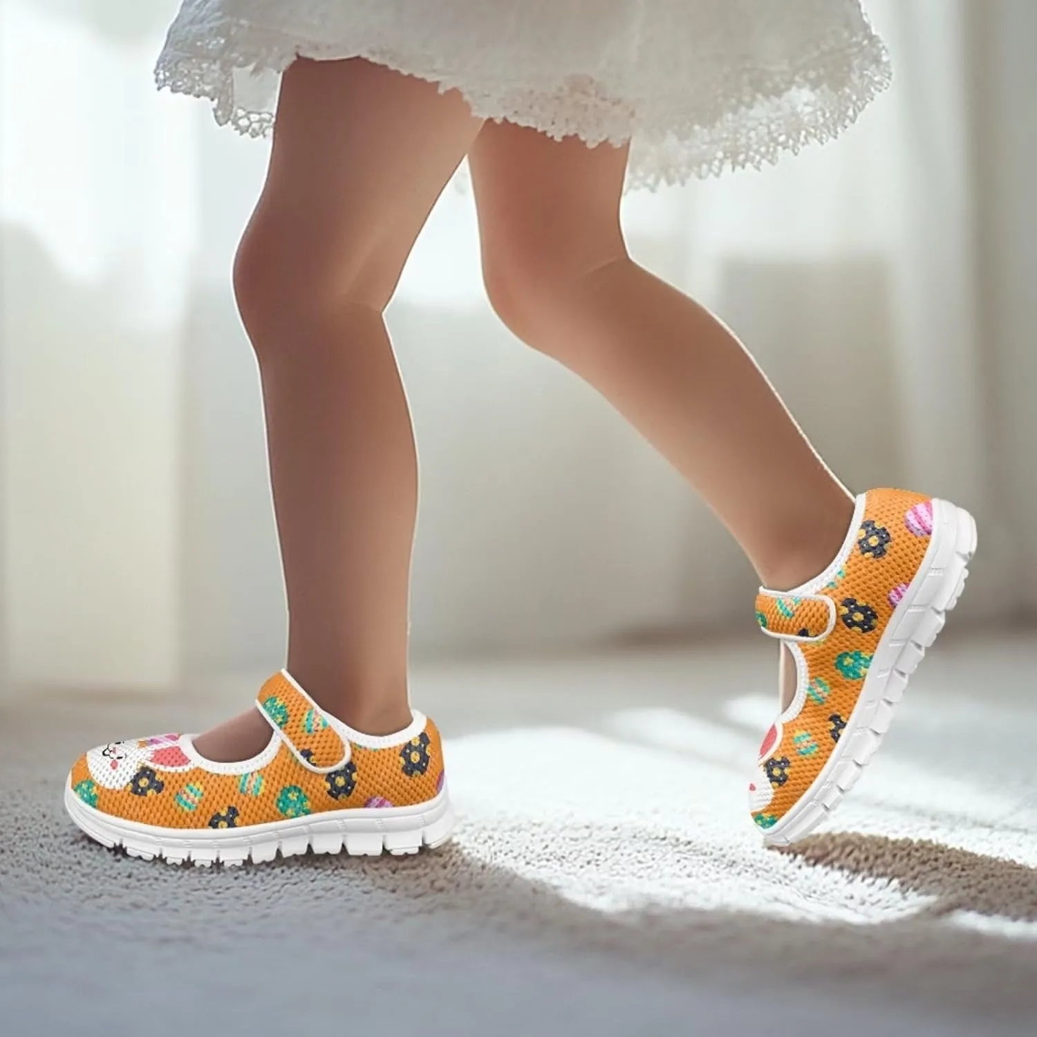 Coloranimal Mary Jane Shoes for Girls Princess Shoes Casual Dance Shoes School Uniform Shoes Easter Theme Mary Jane Flats