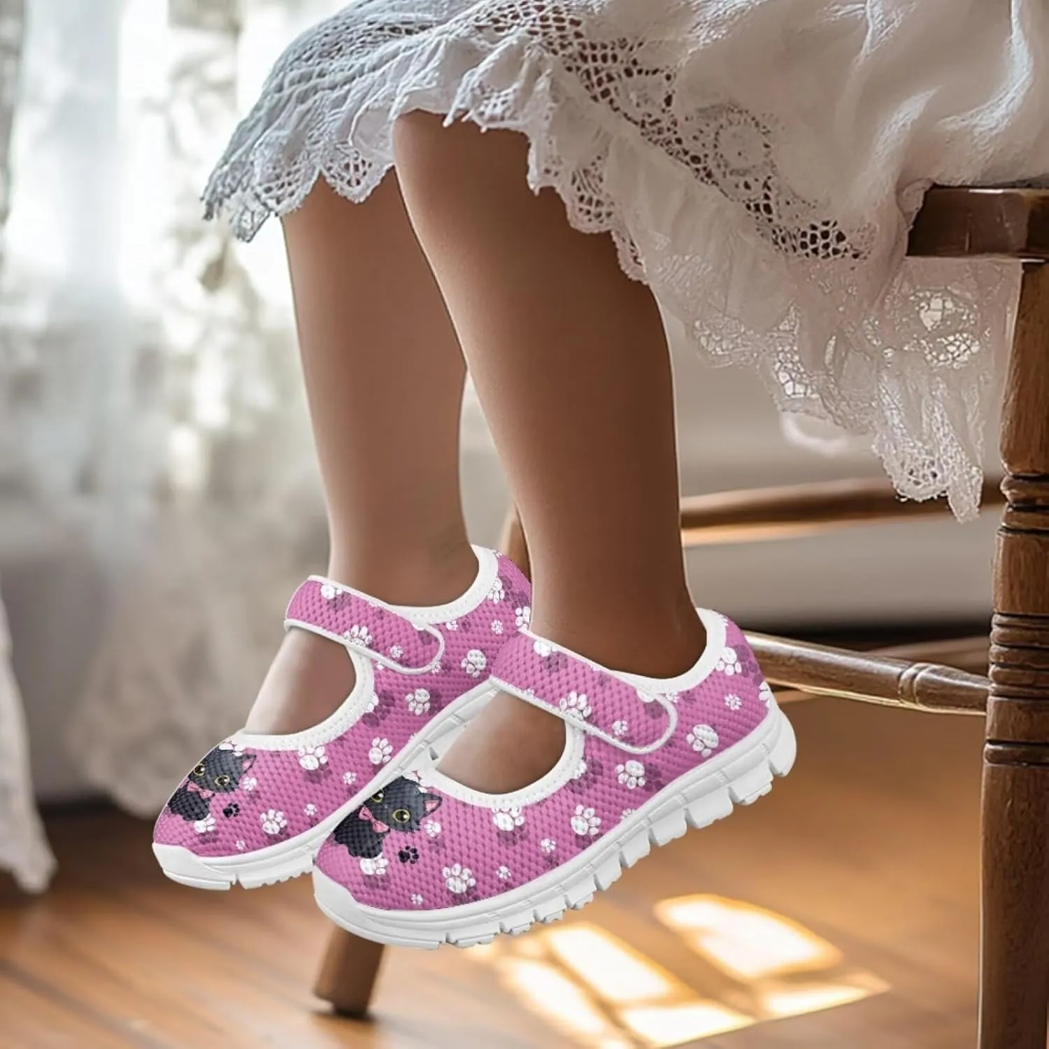 Coloranimal Mary Jane Shoes Girls Dress Shoes Single Buckle Girls' Flats Uniform Shoes Casual Princess Shoes with Anti Skid Sole