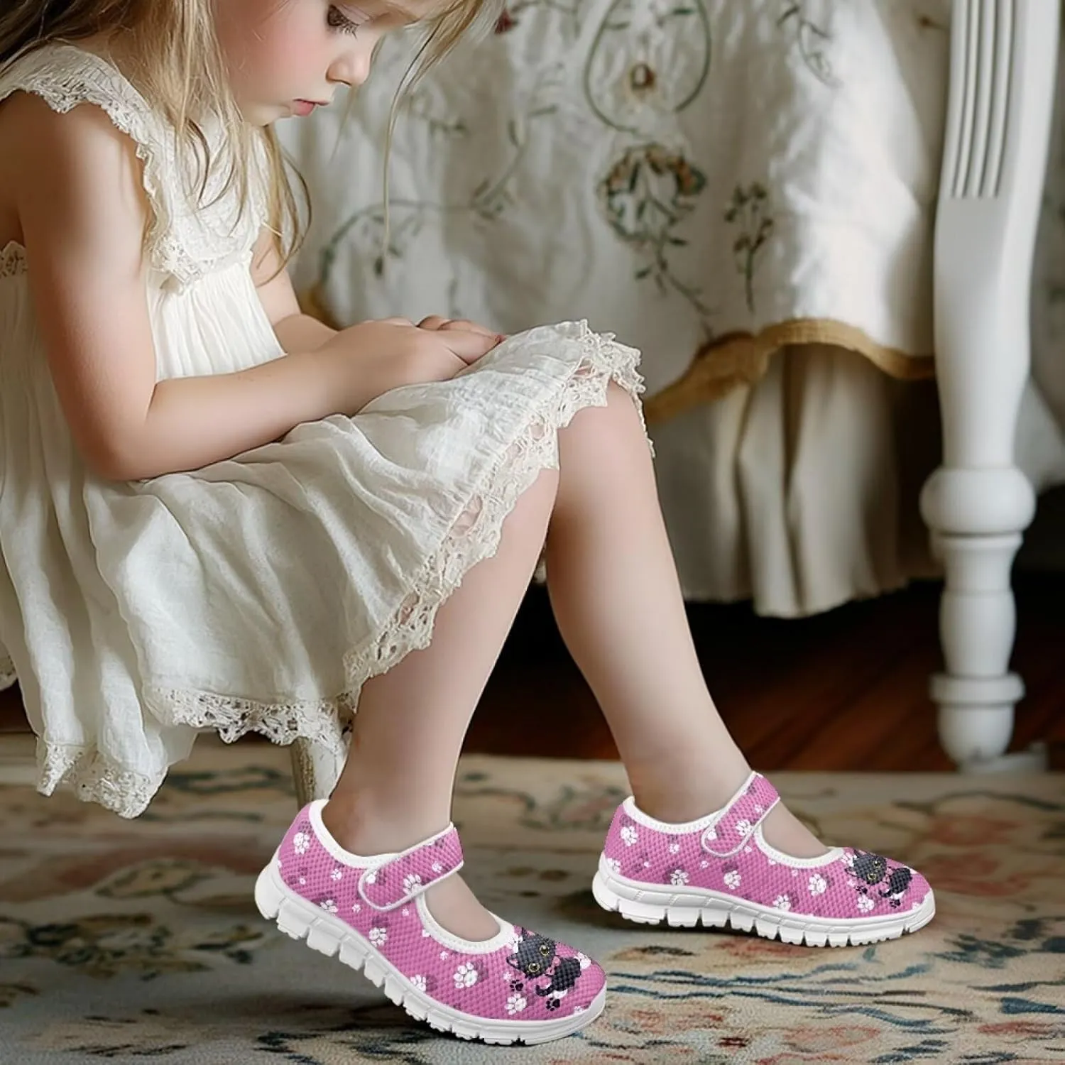 Coloranimal Mary Jane Shoes Girls Dress Shoes Single Buckle Girls' Flats Uniform Shoes Casual Princess Shoes with Anti Skid Sole