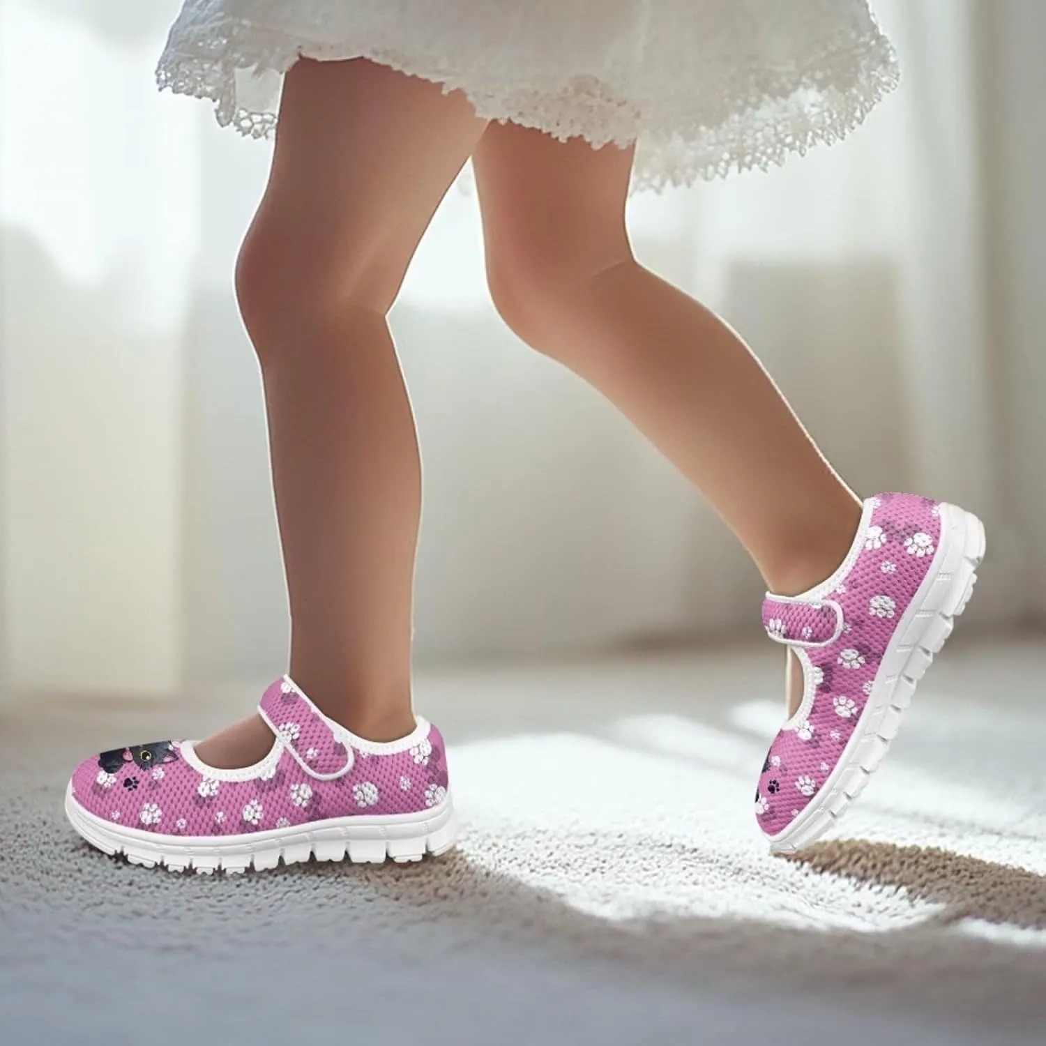 Coloranimal Mary Jane Shoes Girls Dress Shoes Single Buckle Girls' Flats Uniform Shoes Casual Princess Shoes with Anti Skid Sole