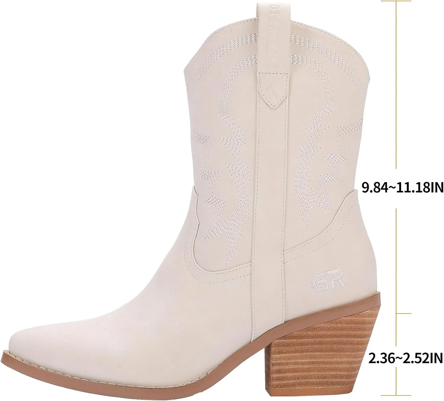 Cowboy Boot for Women,Western Embroidered Cowgirl Booties with Pointed Toe Side Chunky Heel Zipper Women Ankle Booties