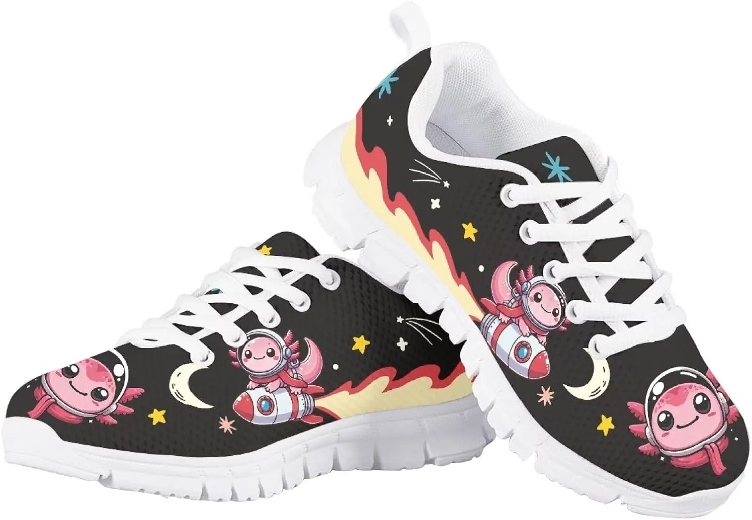 Cute Axolotl Girls Running Shoes Trendy Sneakers for Kids Athletic Shoes
