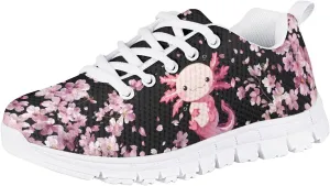Cute Axolotl Girls Running Shoes Trendy Sneakers for Kids Athletic Shoes
