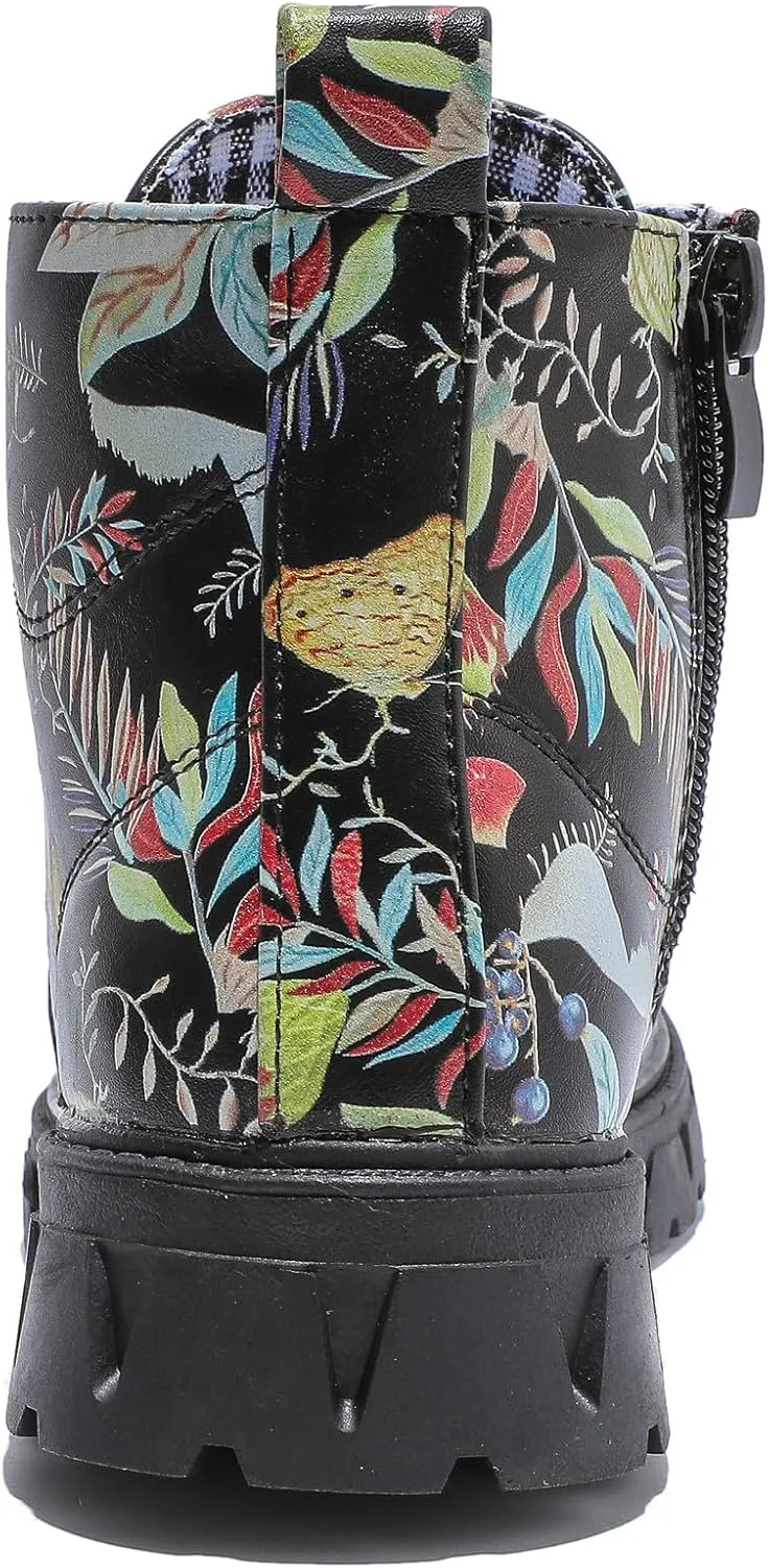 DADAWEN Boys Girls Glitter Ankle Boots Kids Lace Up Waterproof Combat Shoes With Side Zipper for Toddler/Little Kid/Big Kid