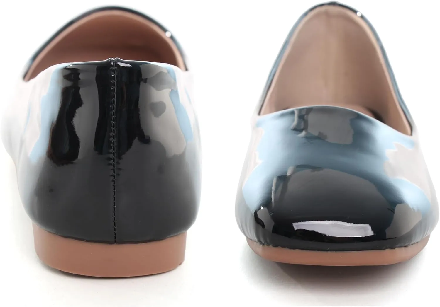 Dear Time Women's Casual Foldable Ballet Flats Square Toe Ballerina Flats Shoes Comfortable