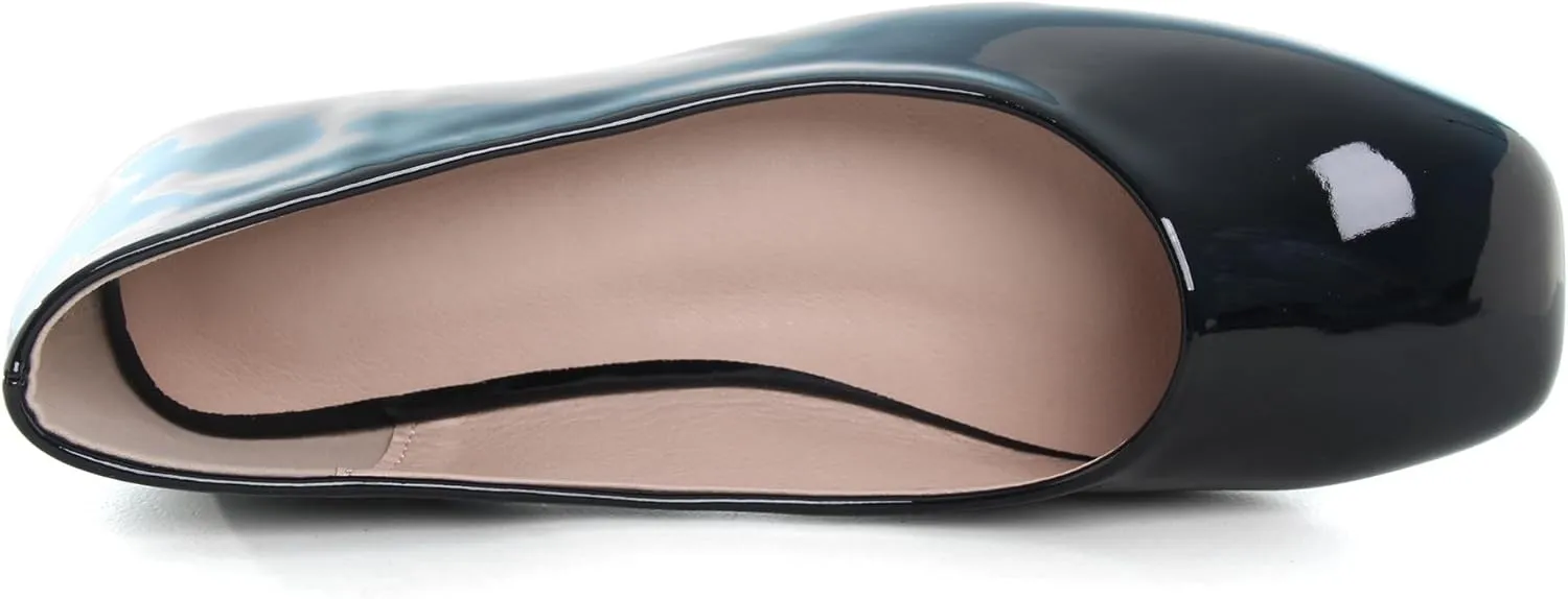 Dear Time Women's Casual Foldable Ballet Flats Square Toe Ballerina Flats Shoes Comfortable