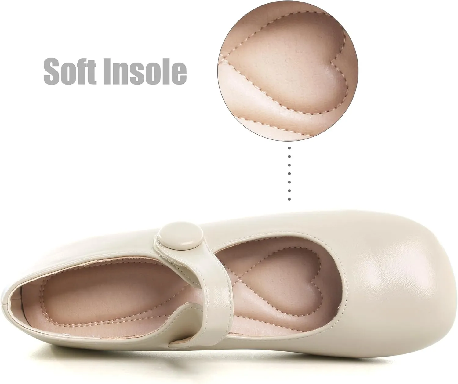 Dear Time Women's Round Toe Mary Jane Flats Cute Lolita Ballets Soft Cushion Flats for Girls