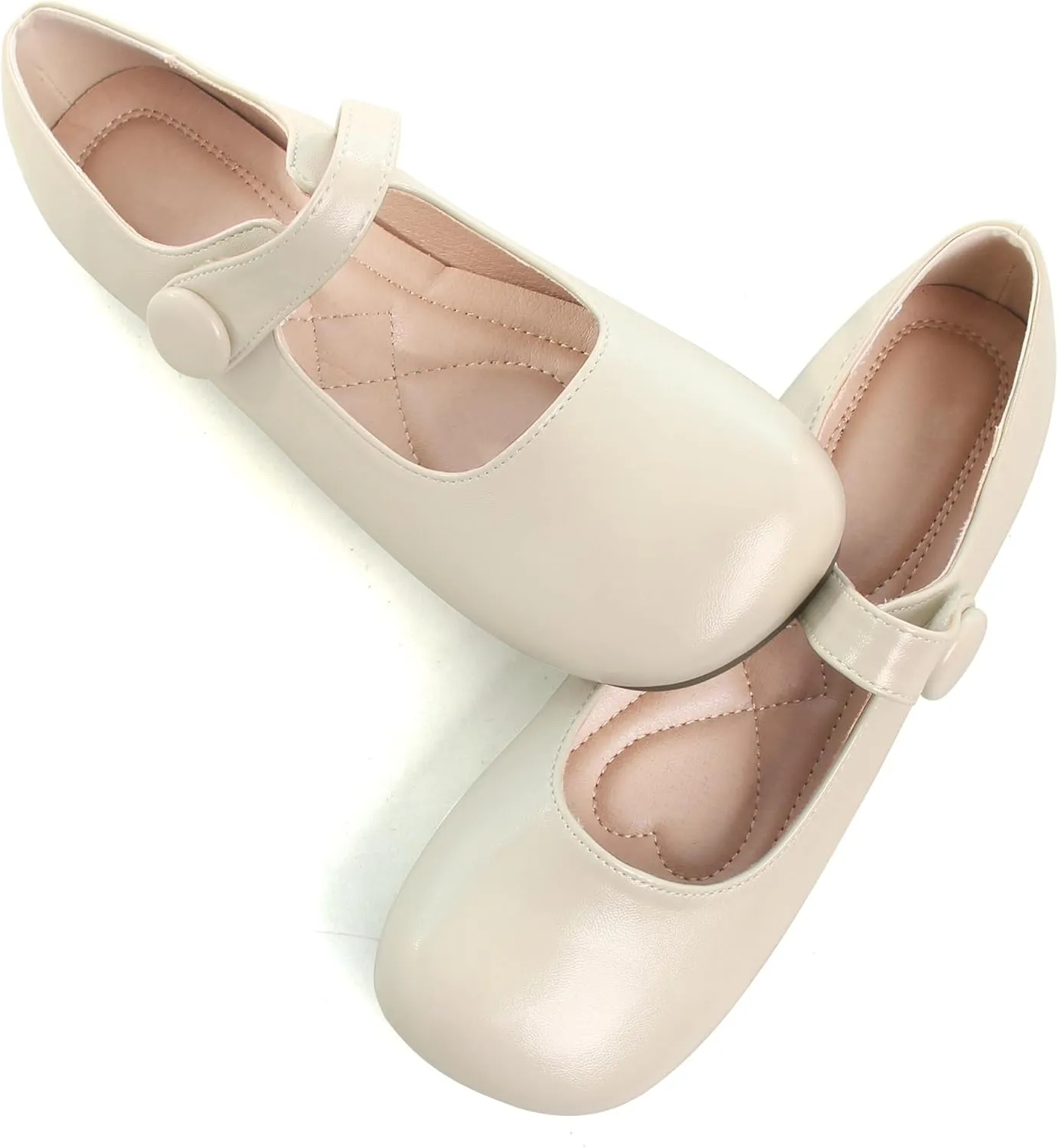 Dear Time Women's Round Toe Mary Jane Flats Cute Lolita Ballets Soft Cushion Flats for Girls