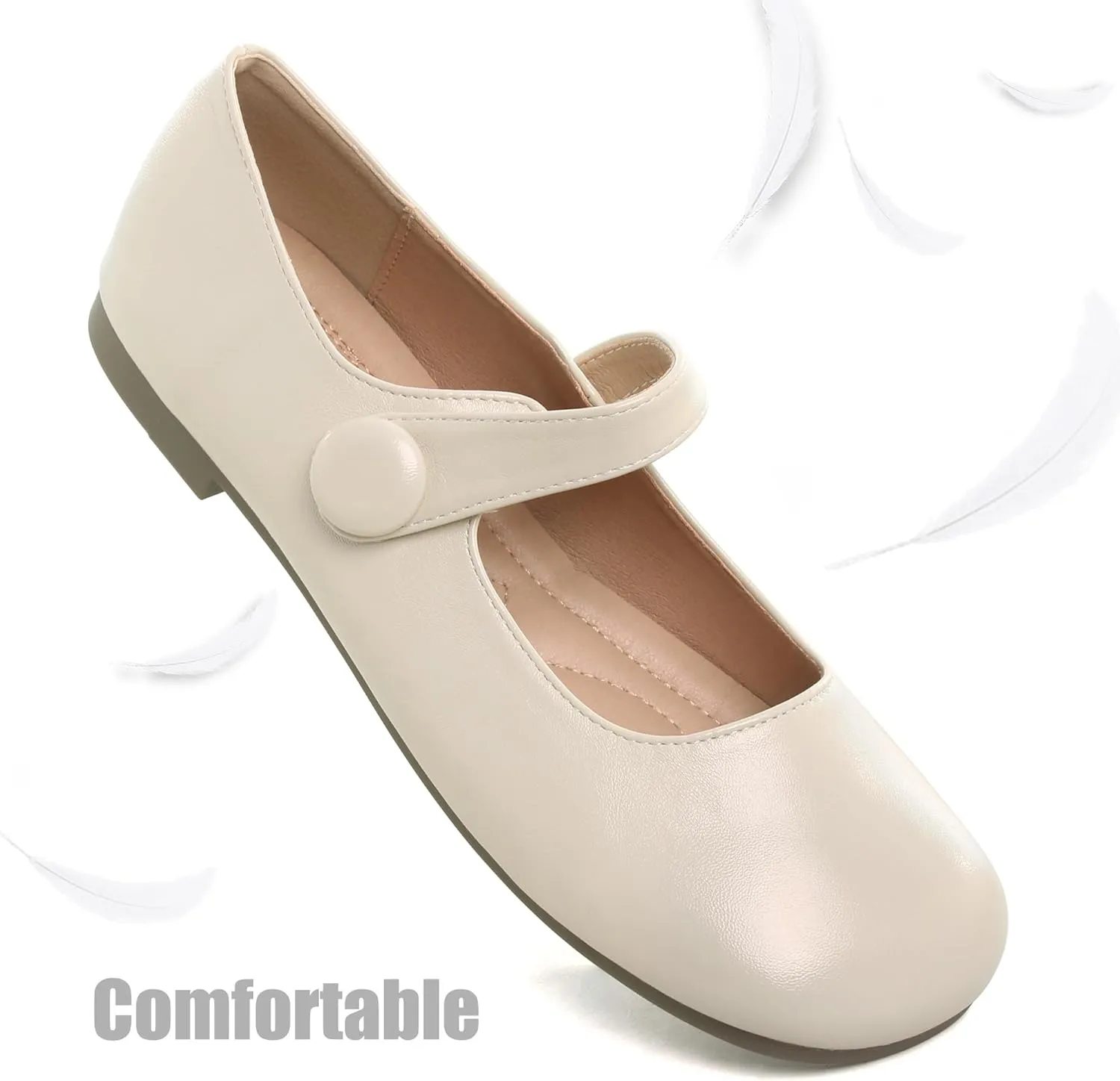 Dear Time Women's Round Toe Mary Jane Flats Cute Lolita Ballets Soft Cushion Flats for Girls