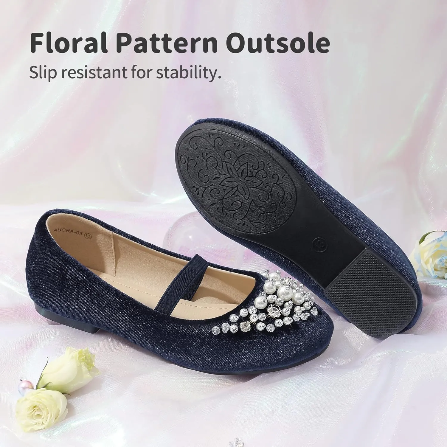 DREAM PAIRS Girls Ballet Flats Flower Shoes Mary Jane Ballerina Flat Dress Shoes for Daily/Wedding/Party