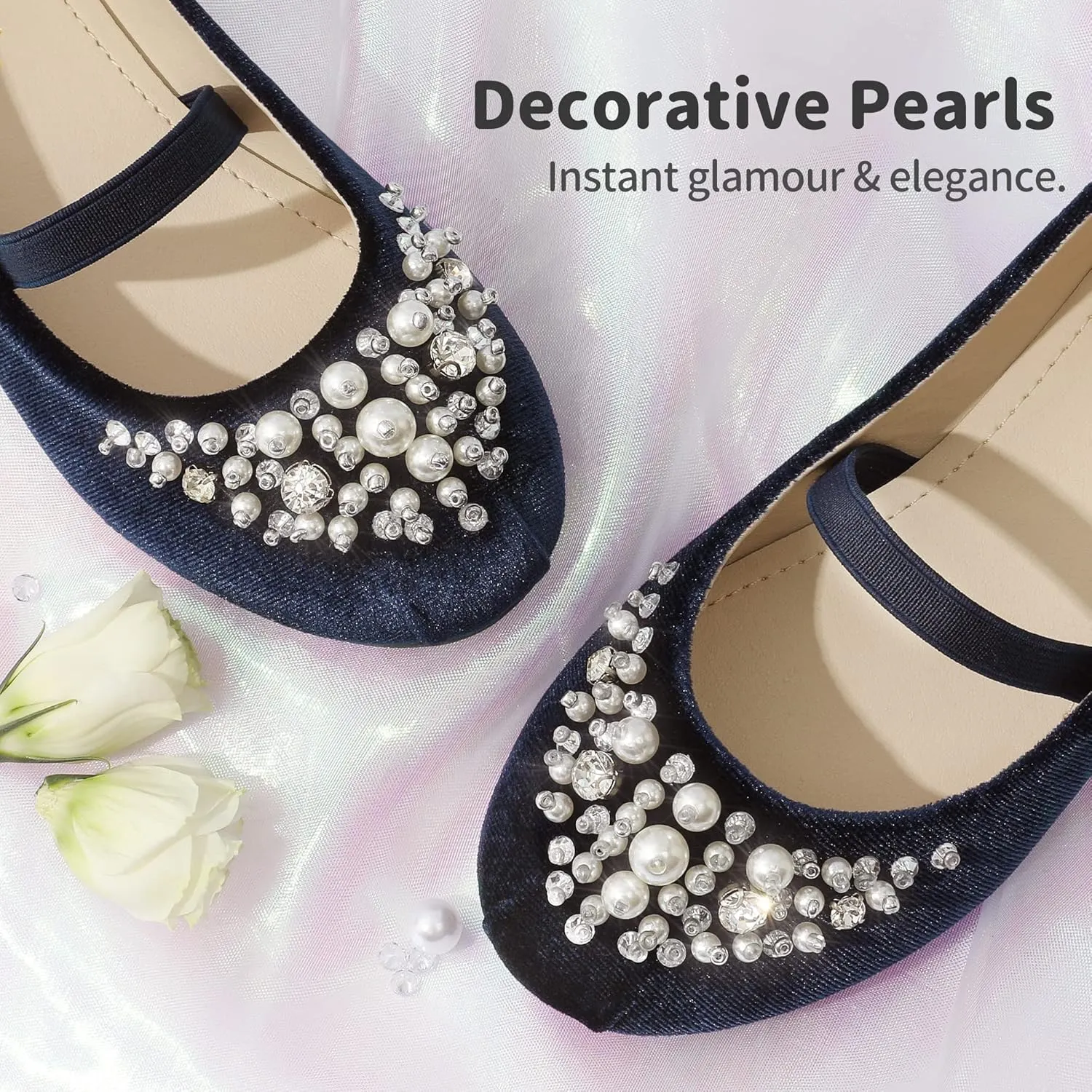 DREAM PAIRS Girls Ballet Flats Flower Shoes Mary Jane Ballerina Flat Dress Shoes for Daily/Wedding/Party