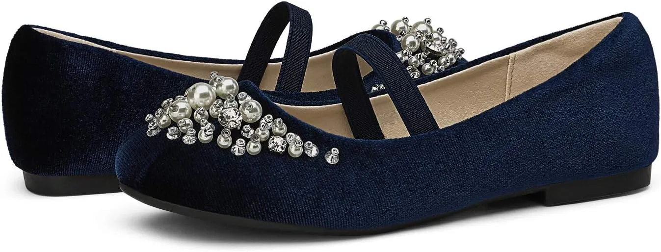 DREAM PAIRS Girls Ballet Flats Flower Shoes Mary Jane Ballerina Flat Dress Shoes for Daily/Wedding/Party
