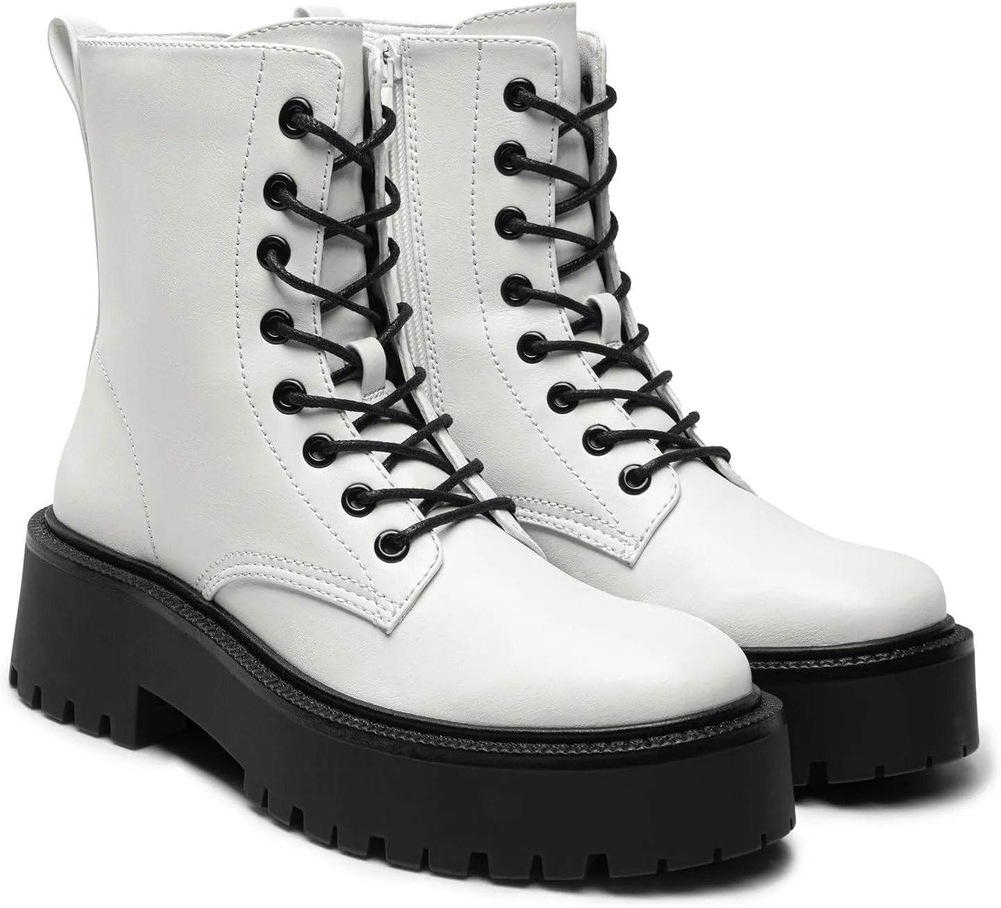 DREAM PAIRS Women's Lace up Combat Ankle Boots Fashion Lug Sole Platform Booties Shoes