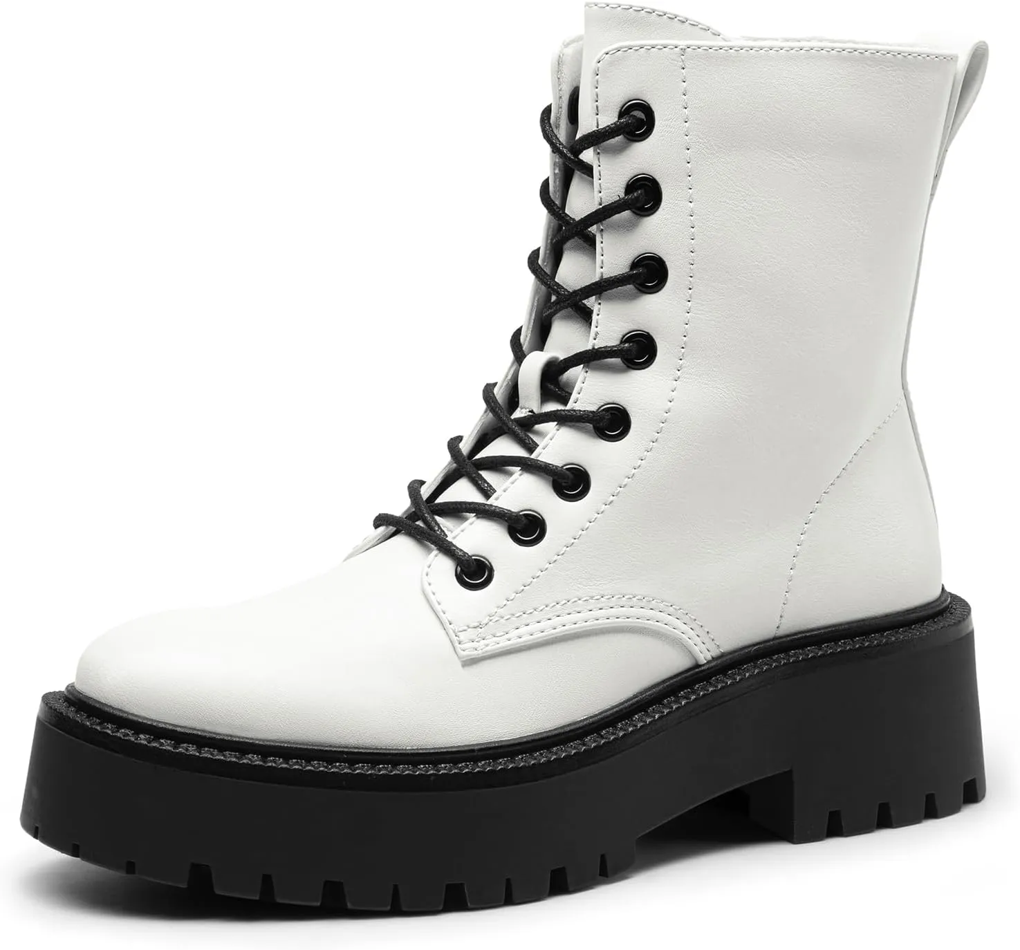 DREAM PAIRS Women's Lace up Combat Ankle Boots Fashion Lug Sole Platform Booties Shoes