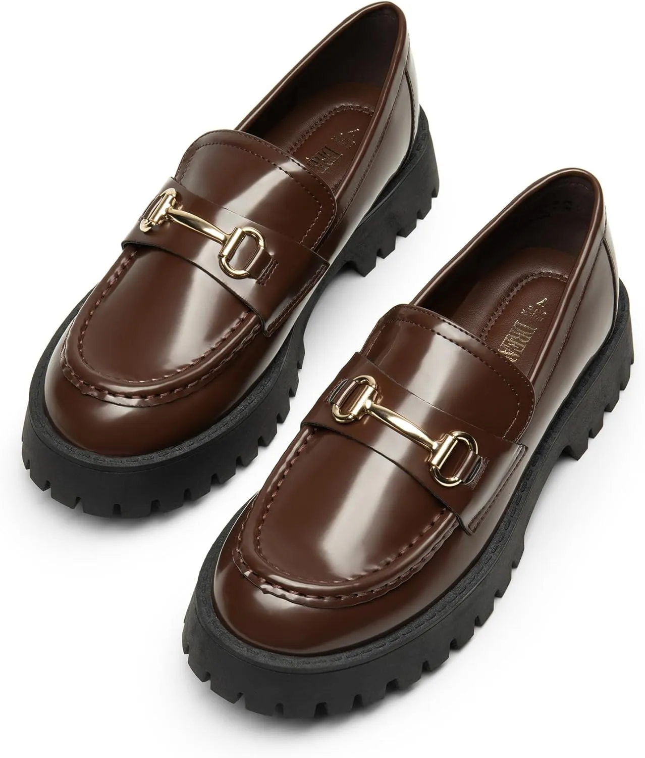 DREAM PAIRS Womens Loafers, Slip-On Platform Chunky Heel Penny Loafers for Women, Comfortable Womens Business Casual Shoes