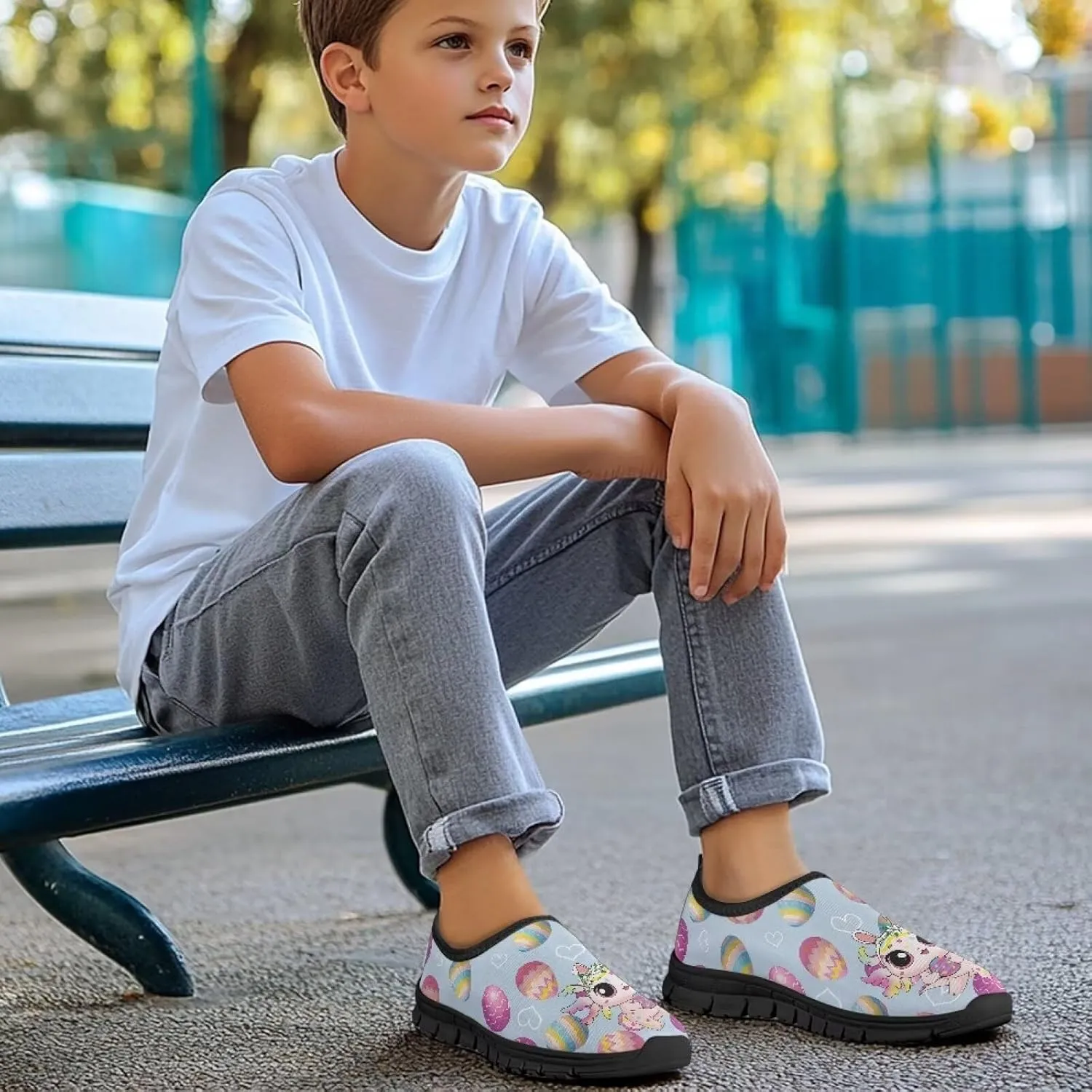 Easter Shoes for Girls Holiday Casual Shoes Trendy Kids Slip On Sneakers