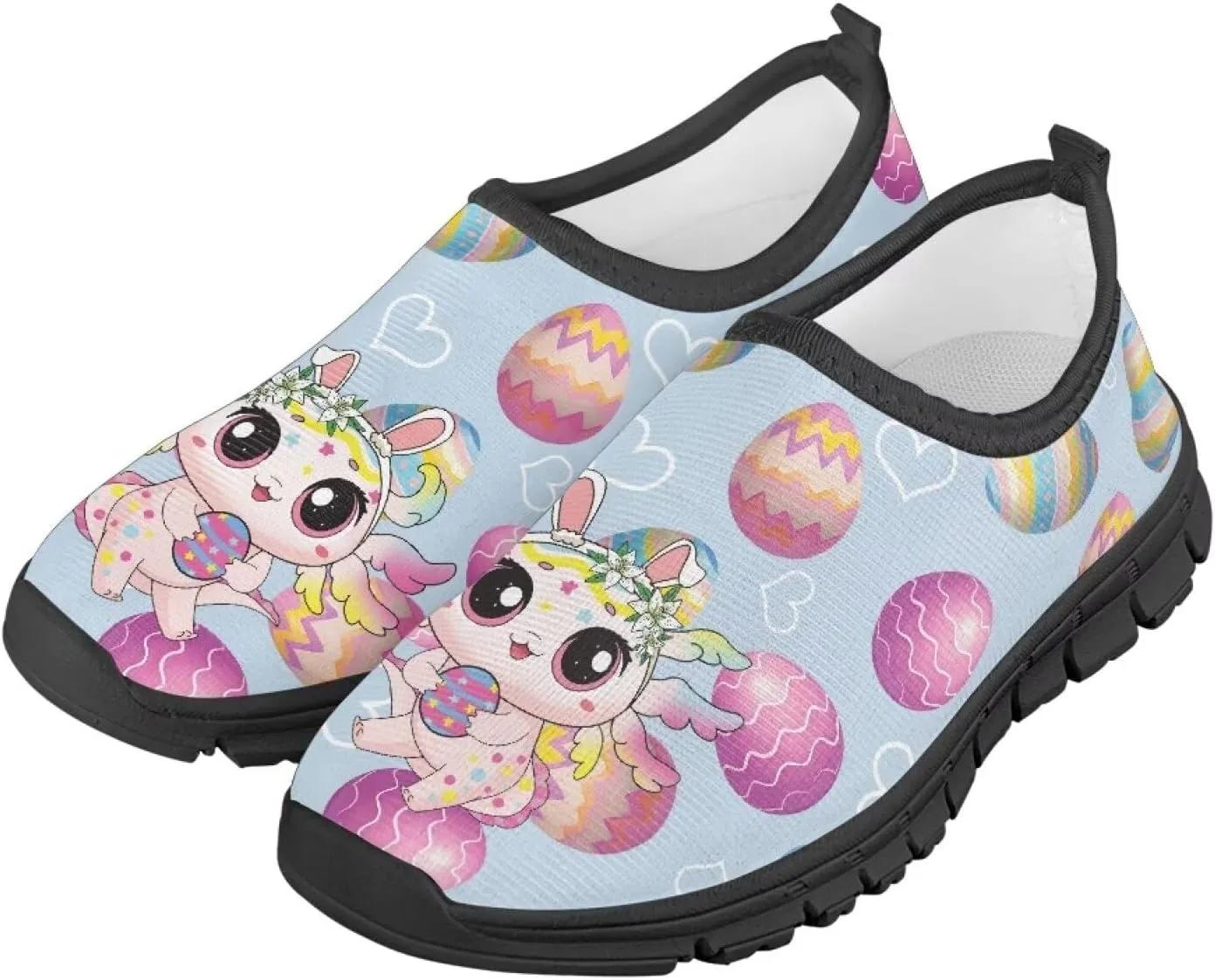 Easter Shoes for Girls Holiday Casual Shoes Trendy Kids Slip On Sneakers