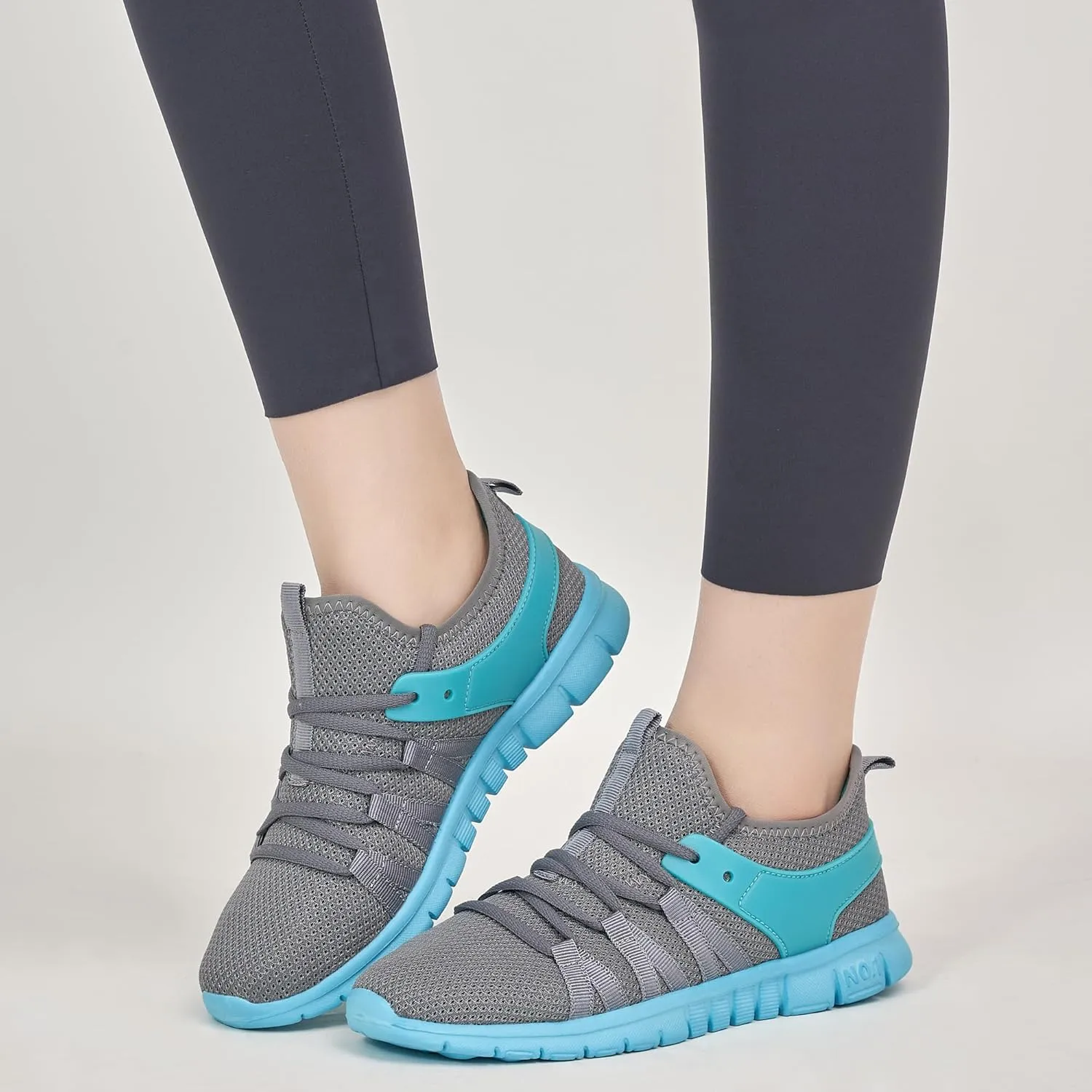 Ecetana Womens Sneakers Running Shoes Comfortable Lace Up Tennis Shoes Casual Breathable Mesh Fashion Sneakers for Walking