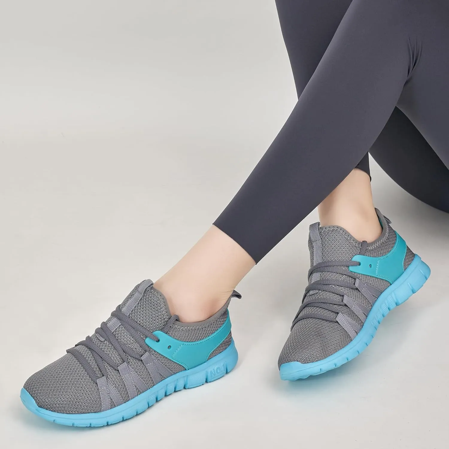 Ecetana Womens Sneakers Running Shoes Comfortable Lace Up Tennis Shoes Casual Breathable Mesh Fashion Sneakers for Walking