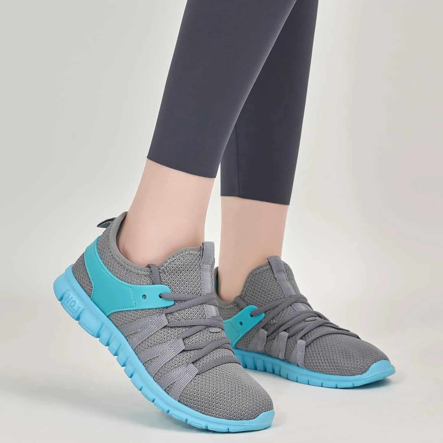 Ecetana Womens Sneakers Running Shoes Comfortable Lace Up Tennis Shoes Casual Breathable Mesh Fashion Sneakers for Walking