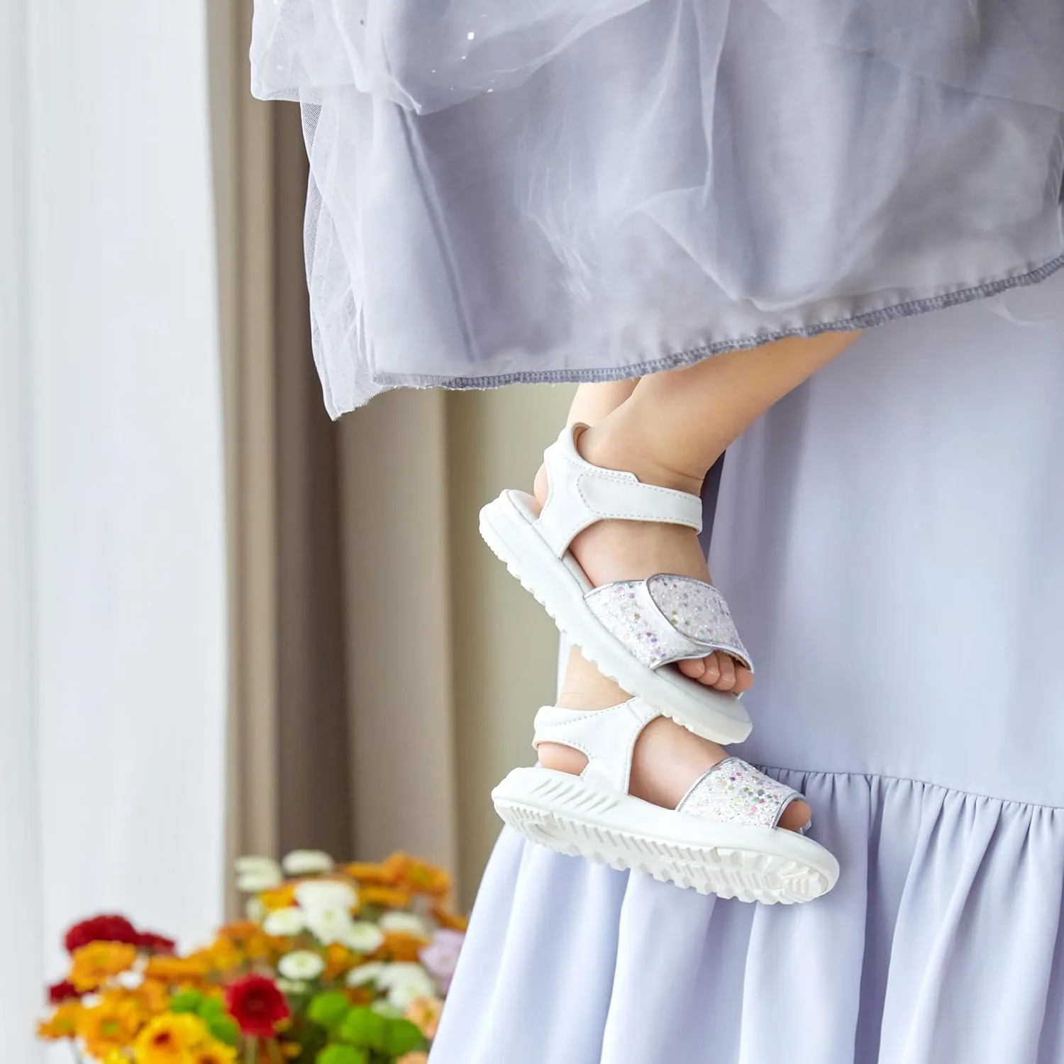 ESTINE Toddler Girls Sandals-Water Friendly Walking Casual Summer Outfit Dress Shoes