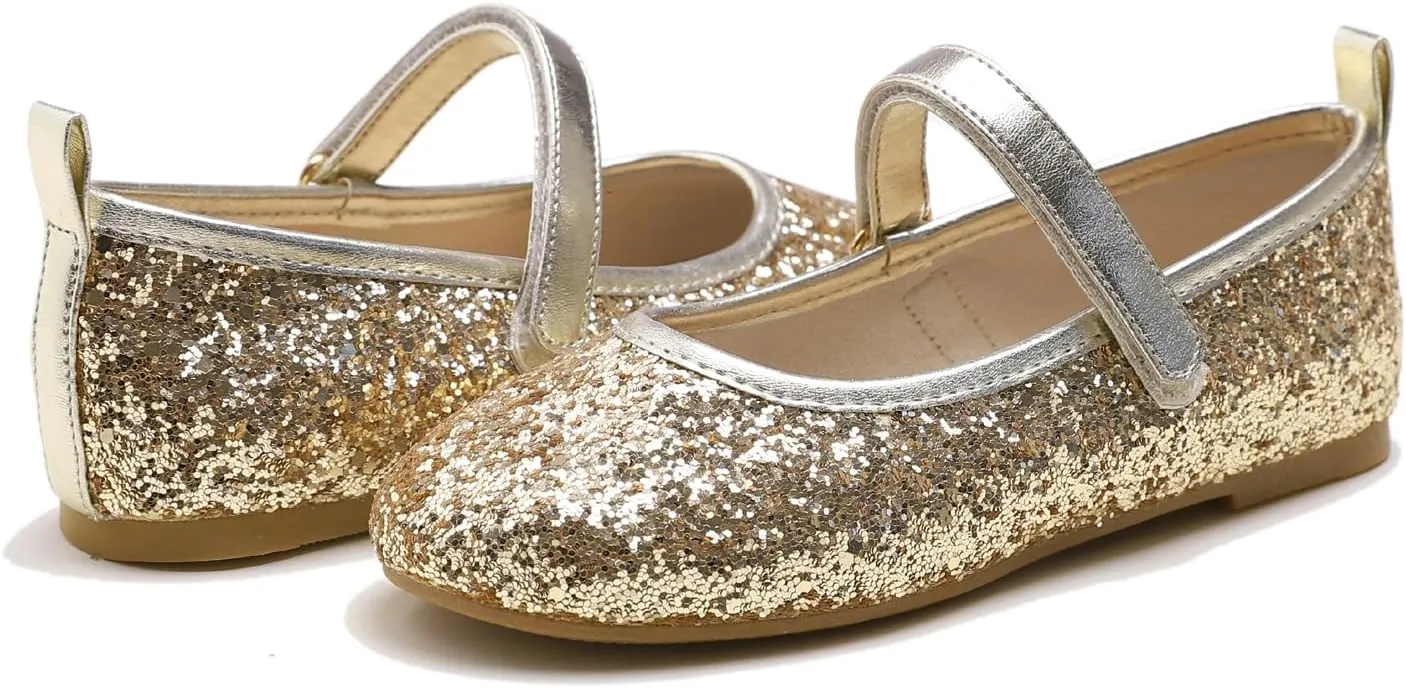 FEVERSOLE Girls Cute Dress Mary Jane Shoes Soft Party Holiday Ballet Flats