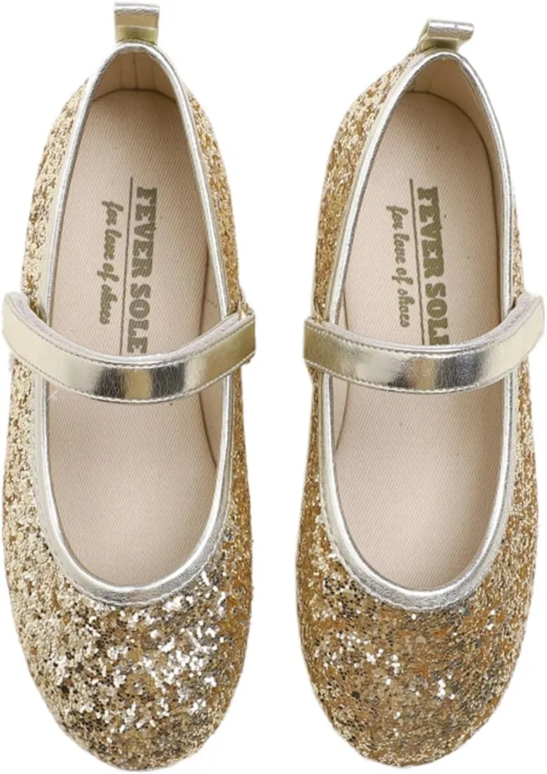 FEVERSOLE Girls Cute Dress Mary Jane Shoes Soft Party Holiday Ballet Flats