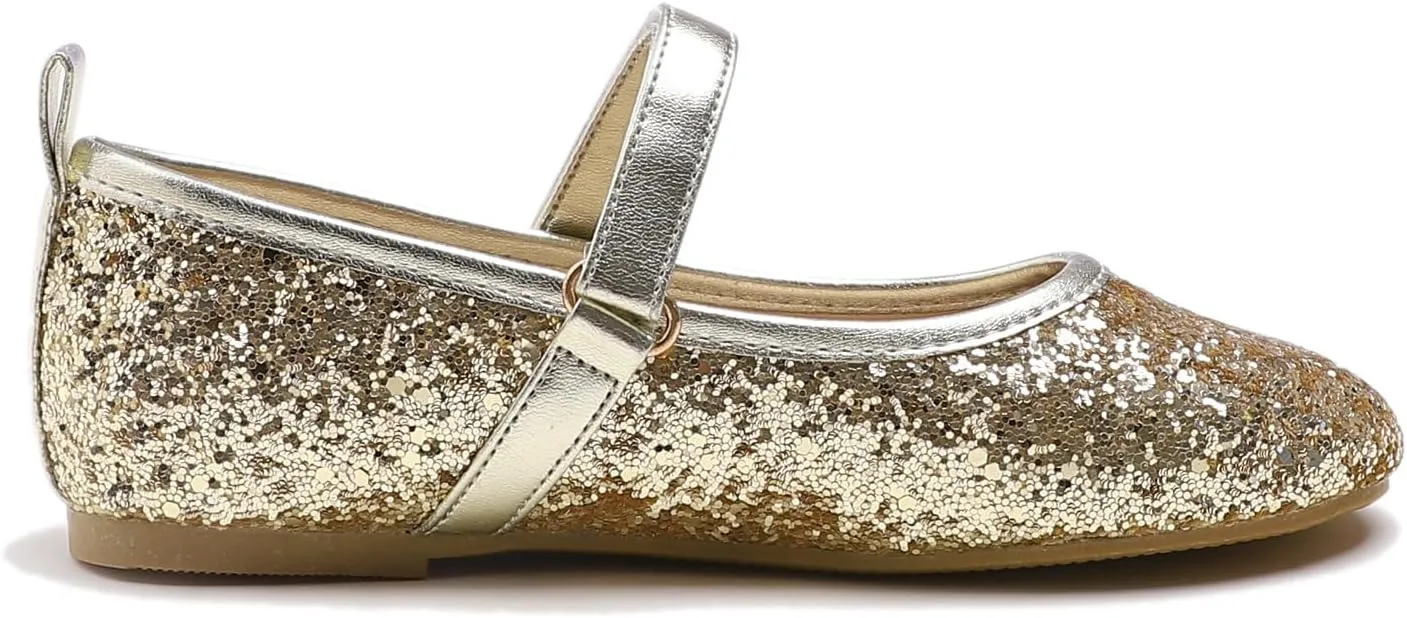 FEVERSOLE Girls Cute Dress Mary Jane Shoes Soft Party Holiday Ballet Flats