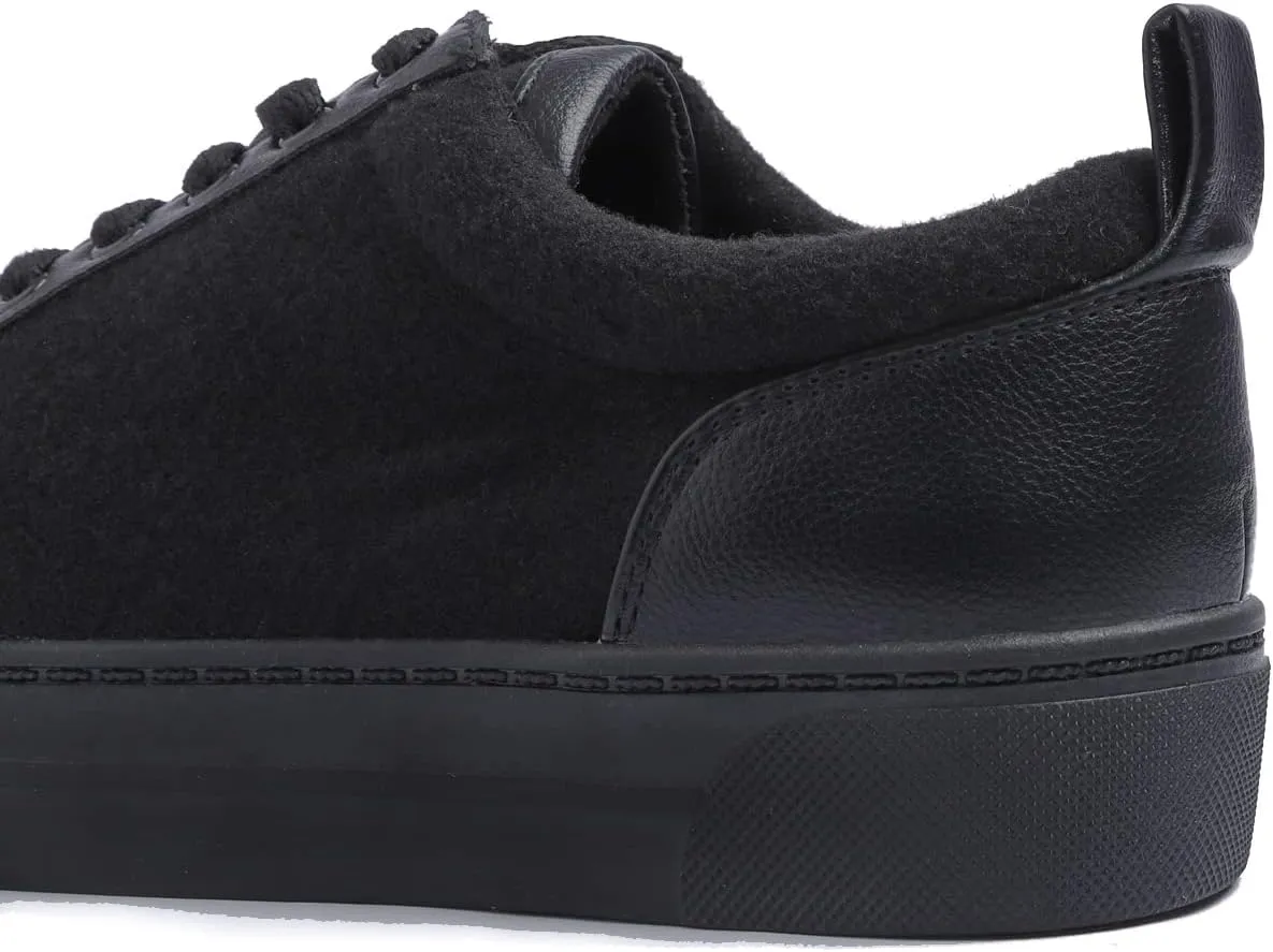 FEVERSOLE Women's Comfort Lightweight Sneaker Vegan Leather Platform Casual Walking Shoes Black