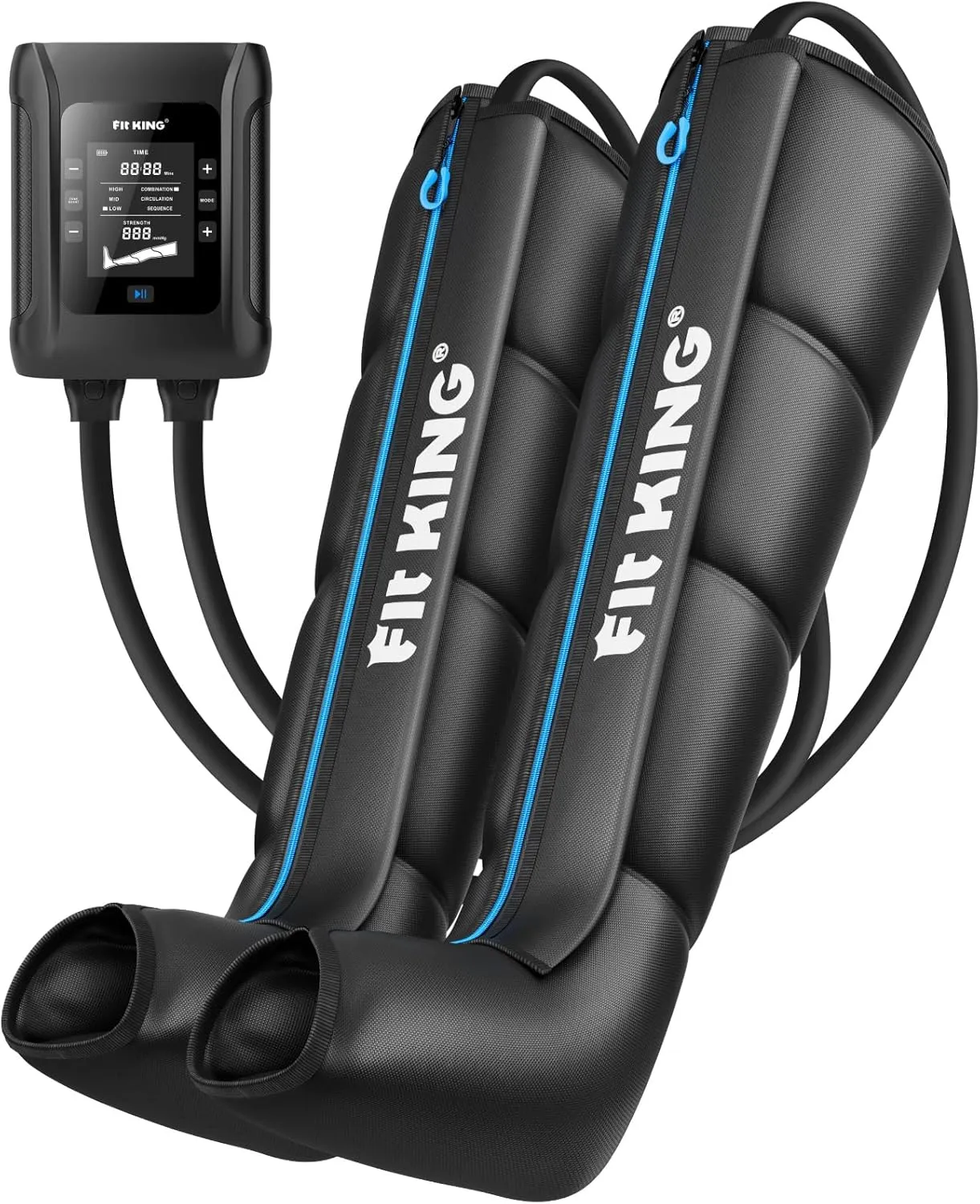 FIT KING Professional Air Compression Leg Recovery System, Cordless Rechargeable Leg Compression Massager Boots, Fast Recovery & Improved Circulation for Athletes, FSA HSA Approved (Medium)