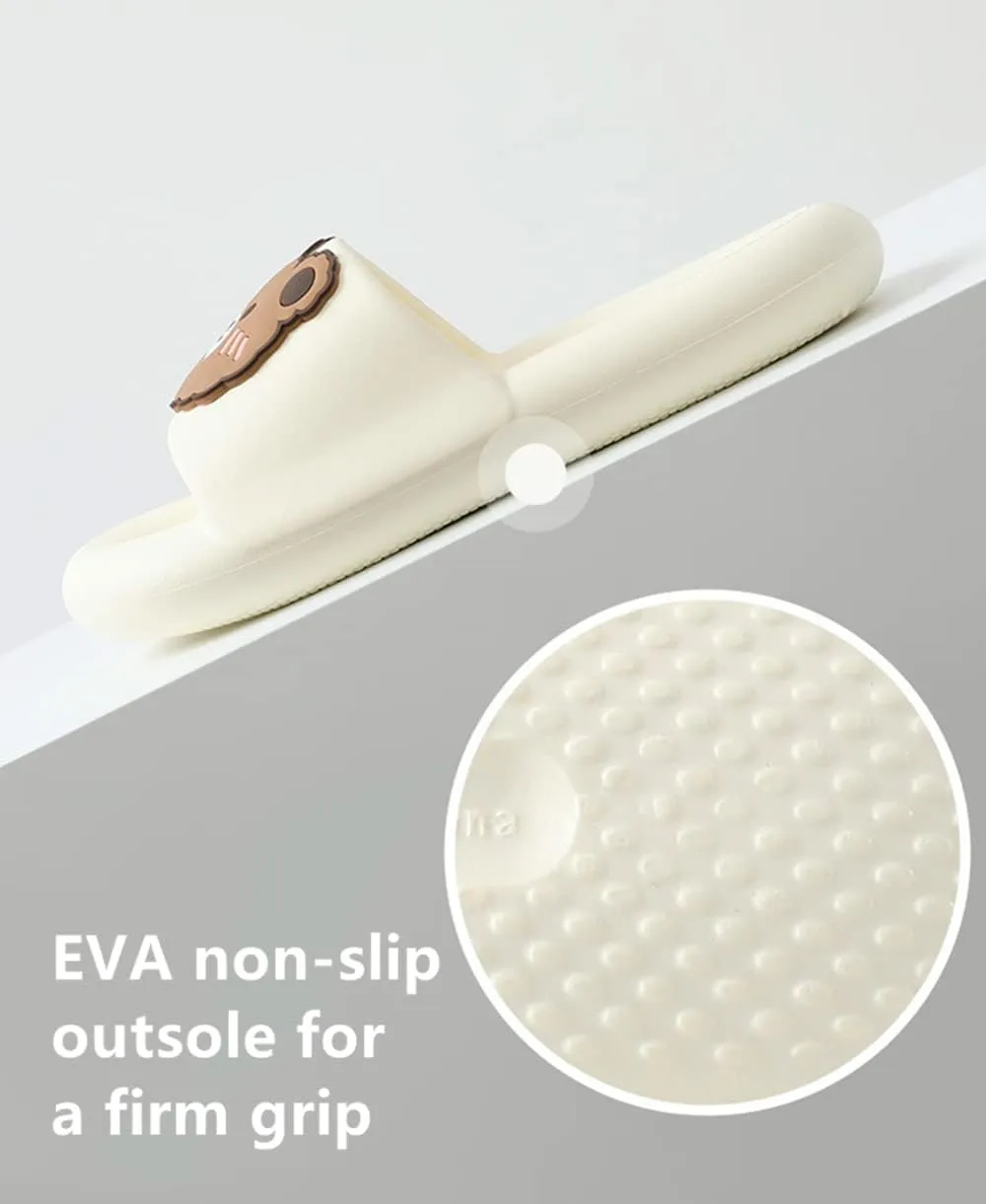 Floette Cute Slide Sandals Kawaii Slippers Shower Non-Slip Bathroom Spa Sandals Comfort Lightweight for Couple Lovers