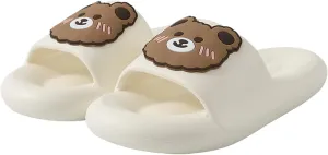 Floette Cute Slide Sandals Kawaii Slippers Shower Non-Slip Bathroom Spa Sandals Comfort Lightweight for Couple Lovers