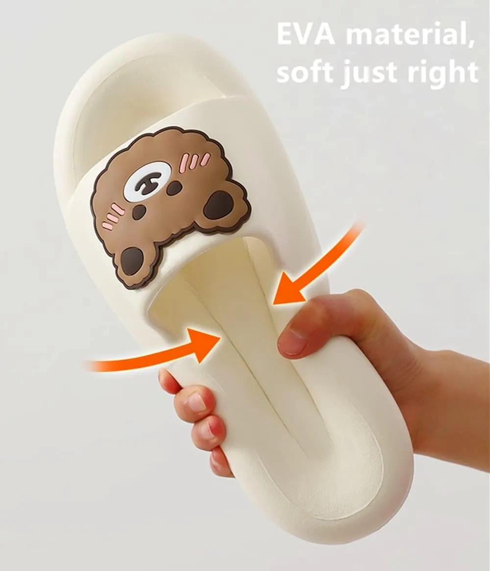 Floette Cute Slide Sandals Kawaii Slippers Shower Non-Slip Bathroom Spa Sandals Comfort Lightweight for Couple Lovers