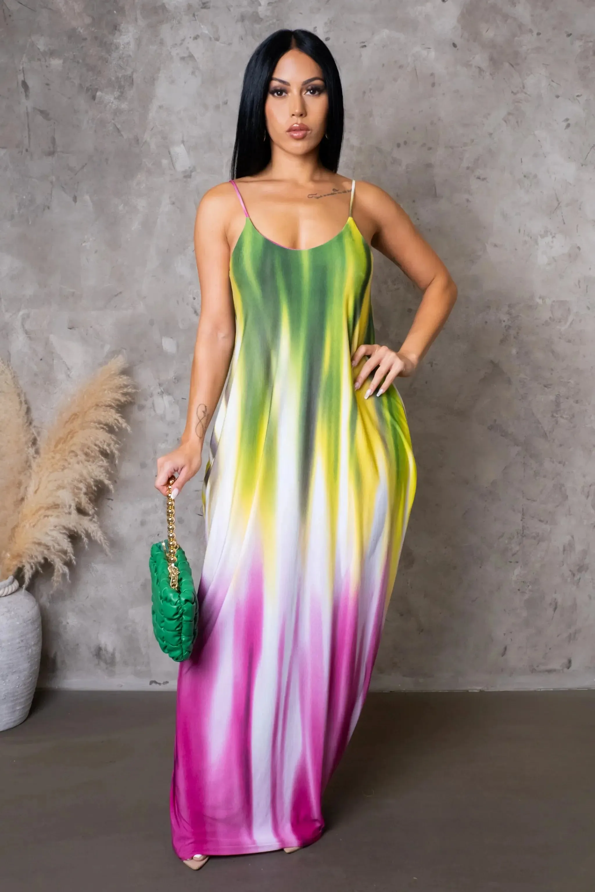Floral Spaghetti Strap Maxi Dress