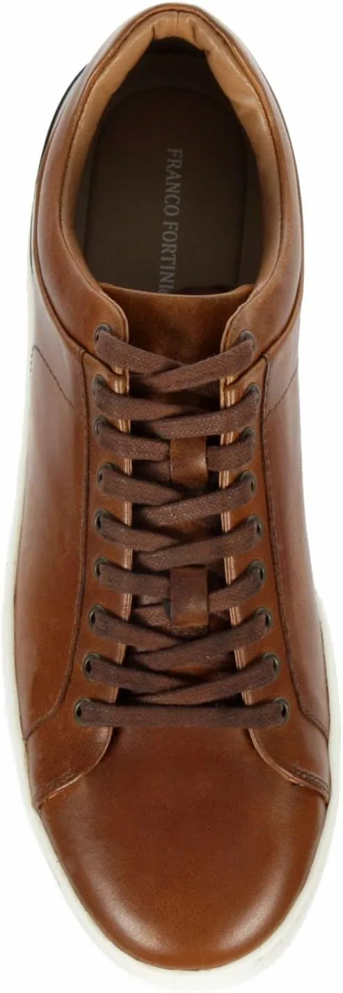 Franco Fortini Devon - Men's Leather Lace-Up Casual Dress Sneakers