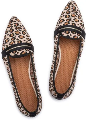 Frank Mully Women's Casual Loafer Flats Slip On Loafer Shoes Comfortable Knit Flat Shoes Classics Pointy Toe Loafer Flats,for Work,Travel