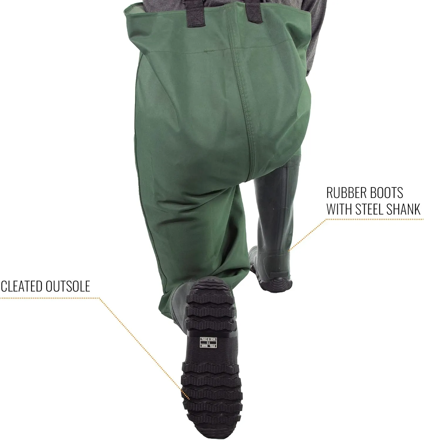 FROGG TOGGS Cascades 2-ply Poly/Rubber Waterproof Fishing Bootfoot Chest Wader for Fishing