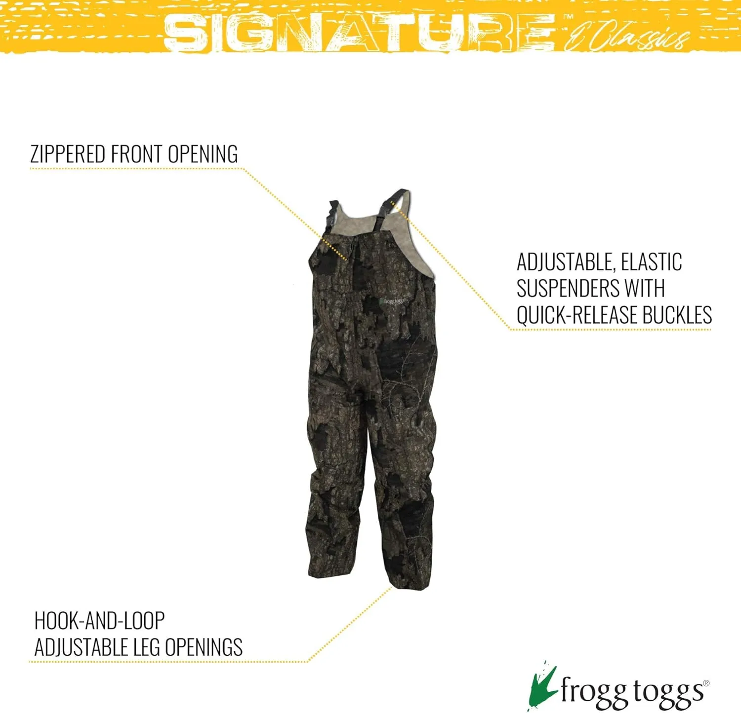 FROGG TOGGS Men's Classic Pro Advantage Waterproof Breathable Rain Bib