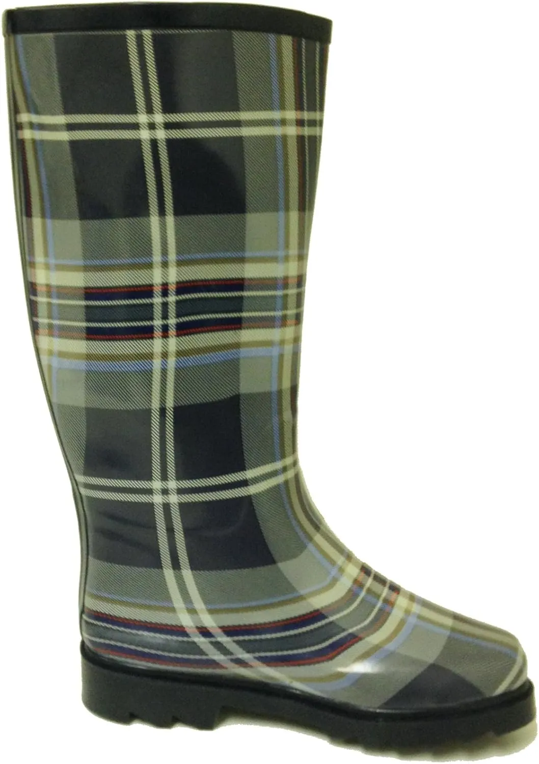 G4U Women's Rain Boots Multiple Styles Color Mid Calf Wellies Buckle Fashion Rubber Knee High Snow Shoes
