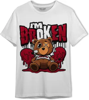 Generic Im Broken BER T-Shirt to Match 12s Retro Red Taxi - Sneaker Matching Shirt, Unisex Tee Match Sneakers, Urban Streetwear Clothing, Sneaker Graphic Tees Design Printed, White/Black