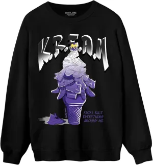 Generic KREAM Sweatshirt To Match 12s Field Purple - Sneaker Matching Shirt, Unisex Sweater Match Sneakers, Urban Streetwear Clothing, Sneaker Graphic Sweatshirt Design Printed, Black, White