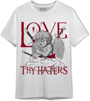 Generic Love Thy Haters Angel T-Shirt to Match 12s Retro Red Taxi - Sneaker Matching Shirt, Unisex Tee Match Sneakers, Urban Streetwear Clothing, Sneaker Graphic Tees Design Printed, White/Black
